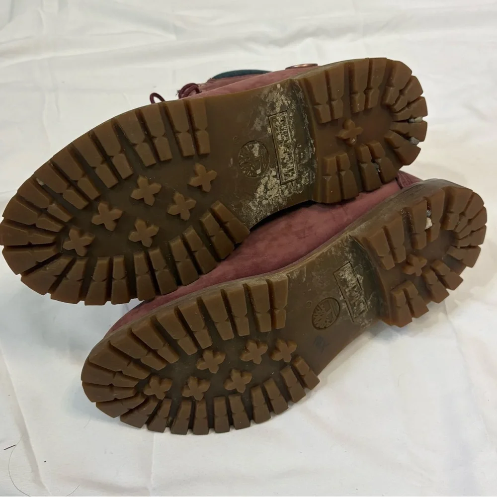 Timberland Premium 6 inch Boots Burgundy Women’s 8 Waterproof Classic Lace-up - Picture 9 of 10